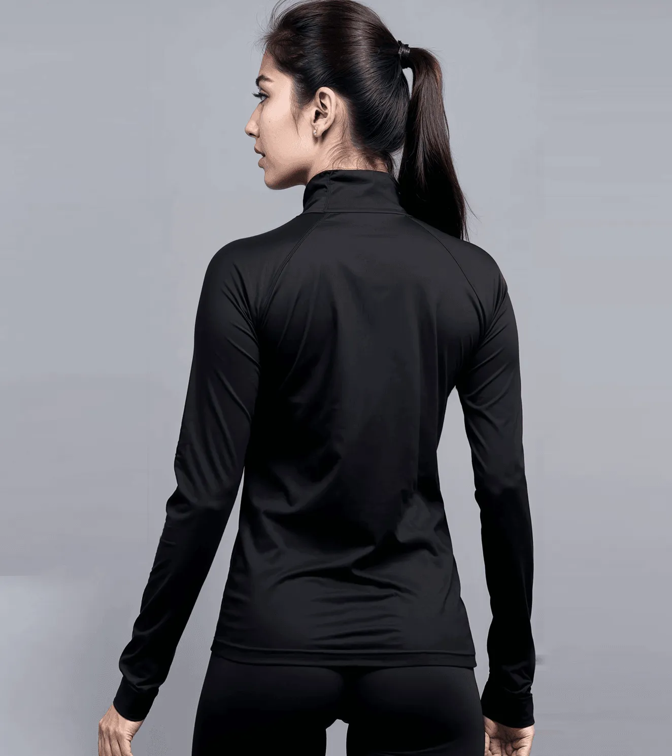 Women's 1/4 zipper running tshirt