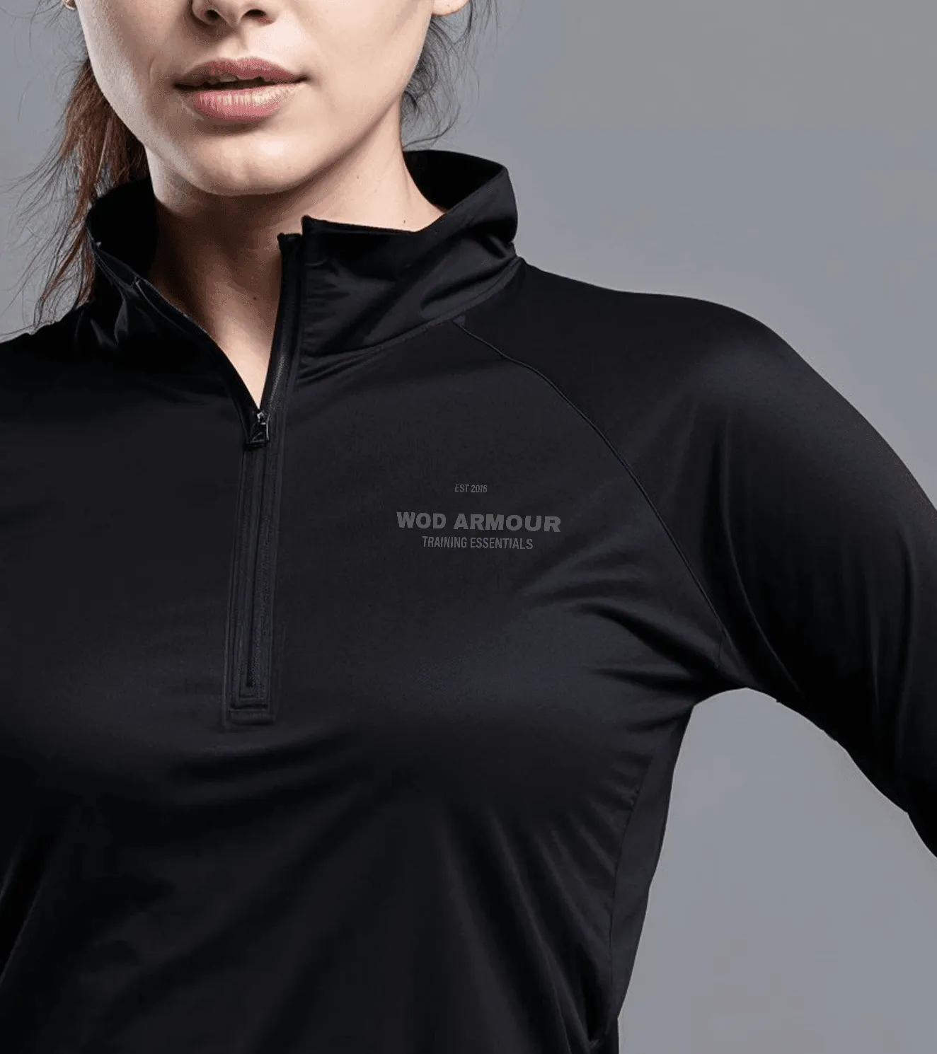 Women's 1/4 zipper running tshirt