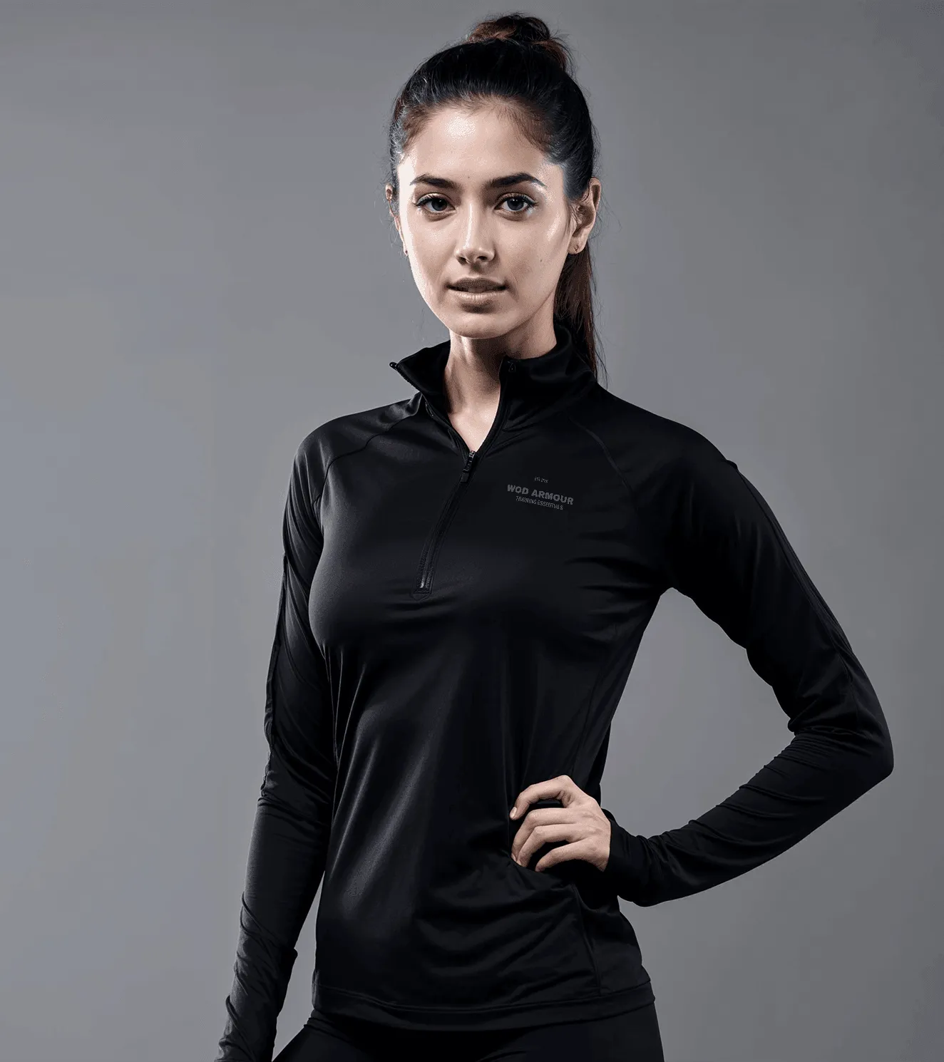 Women's 1/4 zipper running tshirt