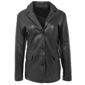 Women’s Black Classic Leather Blazer