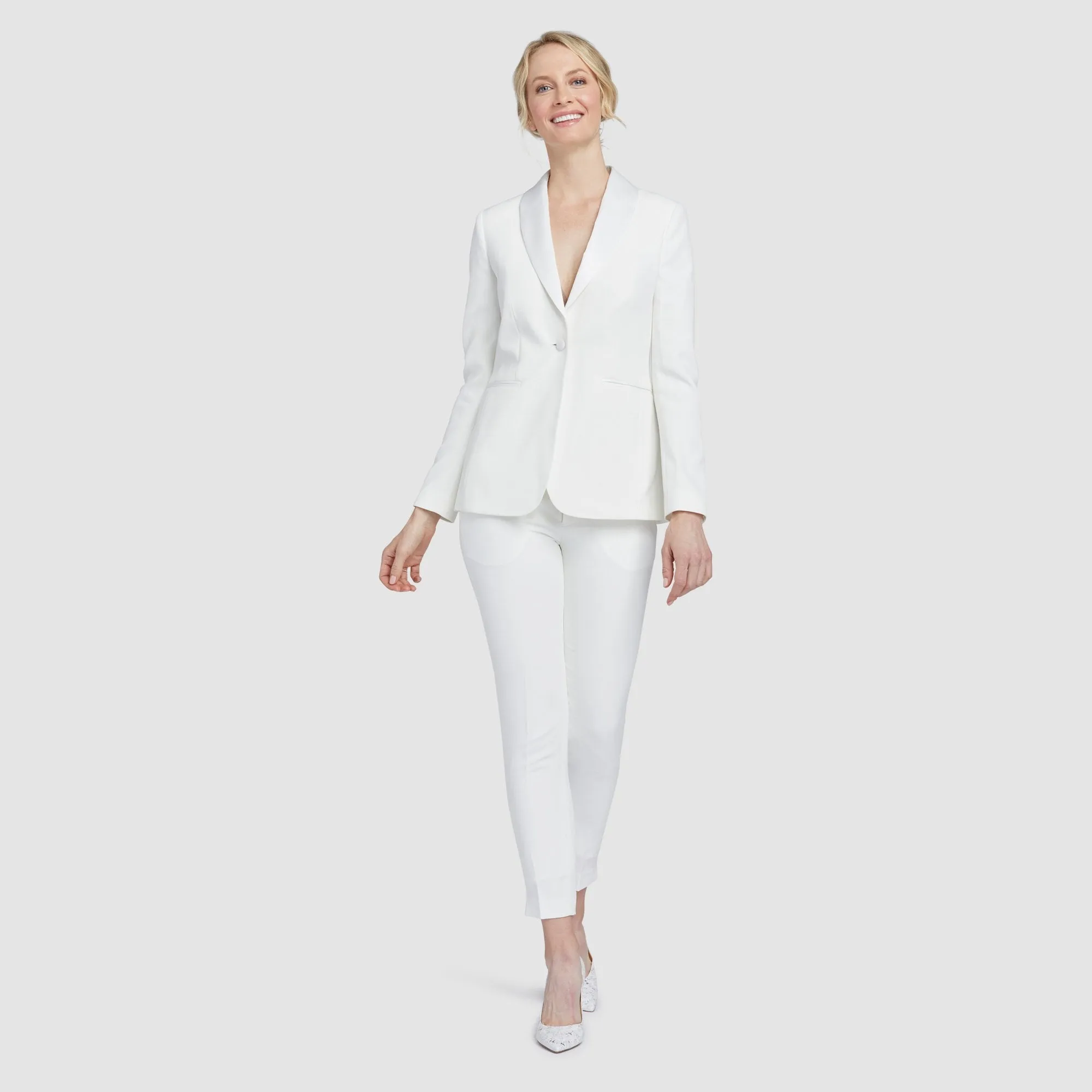 Women's White Tuxedo Jacket