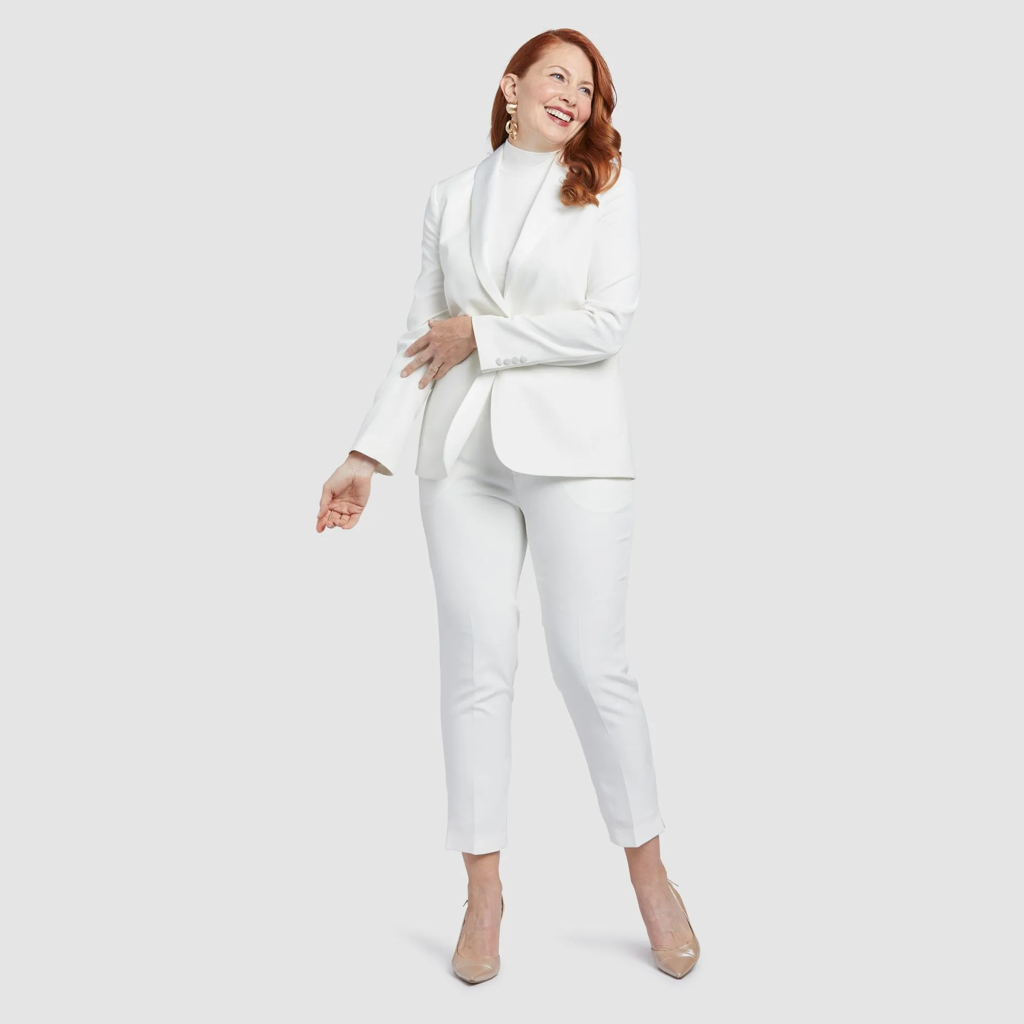 Women's White Tuxedo Jacket